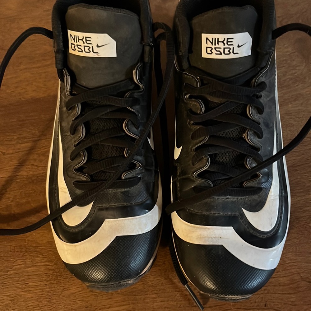Black and white Nike football cleats